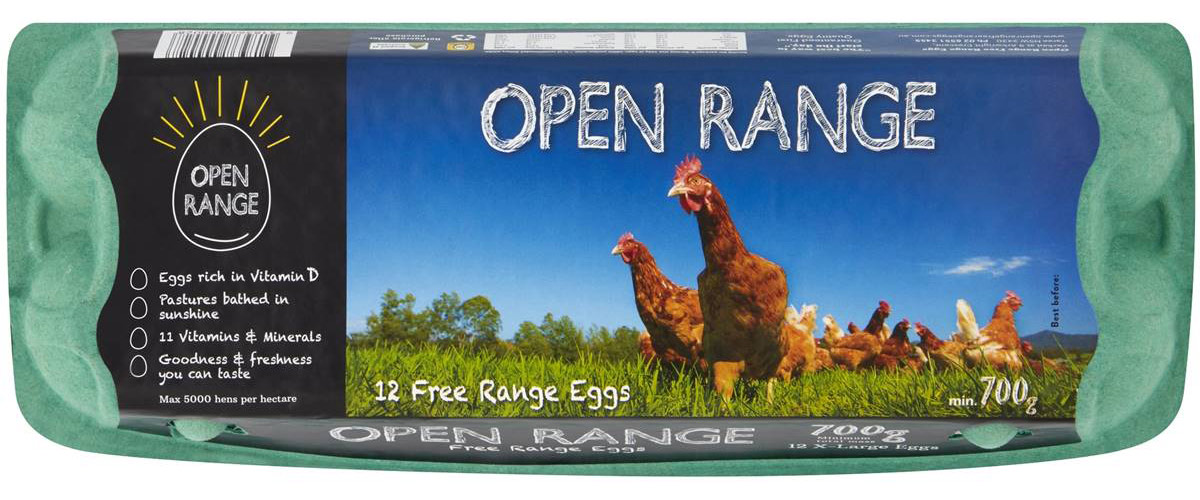 Open Range Free Range Eggs Carton